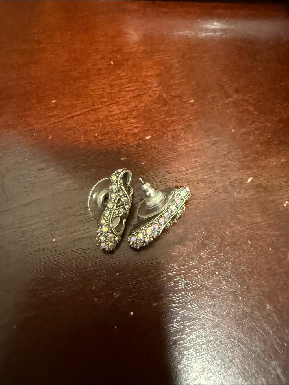 Betsey Johnson Iridescent Crystal Stud Earrings - Silver Tone